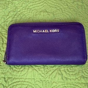 Michael Kors Purple Leather Wallet